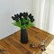 Artificial Black Tulips 20 Pcs – 13.5 Inch PU Faux Flowers with Bendable Stems for Home Décor, Wedding Centerpieces, DIY Floral Arrangements, New Year and Valentine's Day